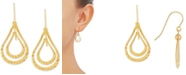 Macy's Textured Orbital Open Teardrop Drop Earrings in 10k Gold